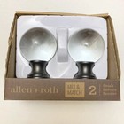 Allen + Roth Set Of 2 Clear Acrylic Ball Gunmetal Drapery Curtain Rod Finials