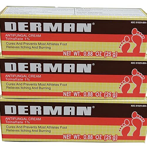 Derman Antifungal Cream for the Treatment of Athlete's Foot 3 Pack 0.88 Ounce - Picture 1 of 6