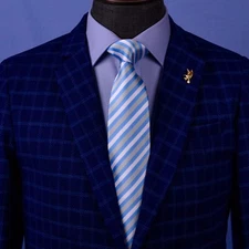 Blue Stripe UK Regimental Striped Tie 8cm Air Force Specialty Dot Woven Necktie