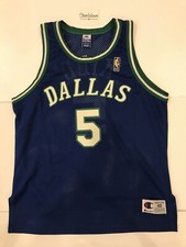 Champion Jason Kidd NBA Gold Logo Dallas Mavericks Mavs Authentic Jersey Size 48