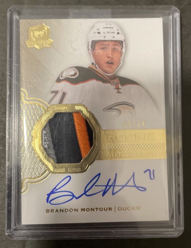 16-17 UD The Cup /24 Brandon Montour #130 RPA GOLD ROOK Patch Auto ONLY ...