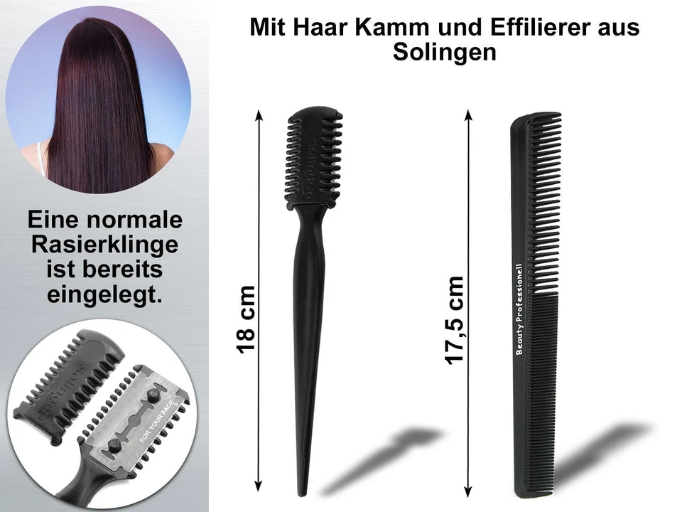 Friseurscheren Set im Etui Solingen Kamm 6 Zoll Haarschere Effilierschere 15cm - Bild 4 von 4