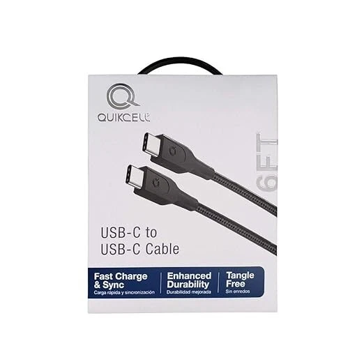 6FT Charging Cable USB-C To USB-C Ultra-Durable Braided Cable Tangle-Free ,Rapid - Image 2 of 3