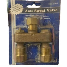 New Plumb Works Brass 5/8 Brass Anti-Sweat Temp Valve Toilet Tanks 685-1004
