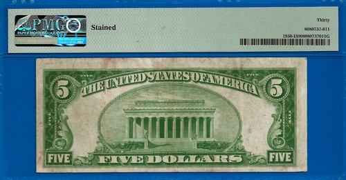 1928 $5 Federal Reserve Note PMG 30 wanted Minneapolis Key Note Fr 1950-I - Picture 3 of 3