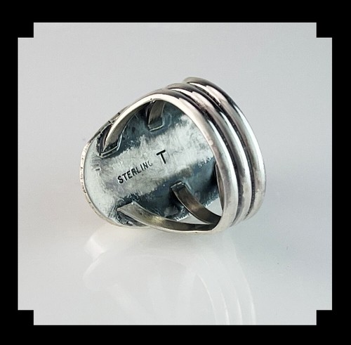 Anillo de magnesita de caballo salvaje y esterlina artesanal talla 6 3/4 - Imagen 6 de 6
