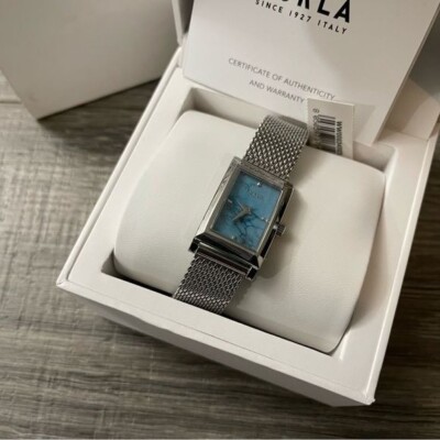 NIB Furla Baguette Stainless Steel Mesh Silver Tone Bracelet  display picture 1