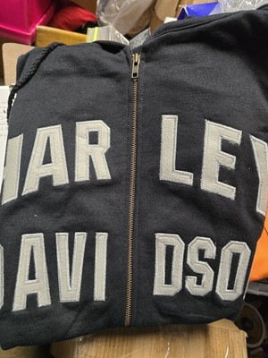 Harley-Davidson Black Hooded Zip Up Sweatshirt Jacket 3XL New   T109