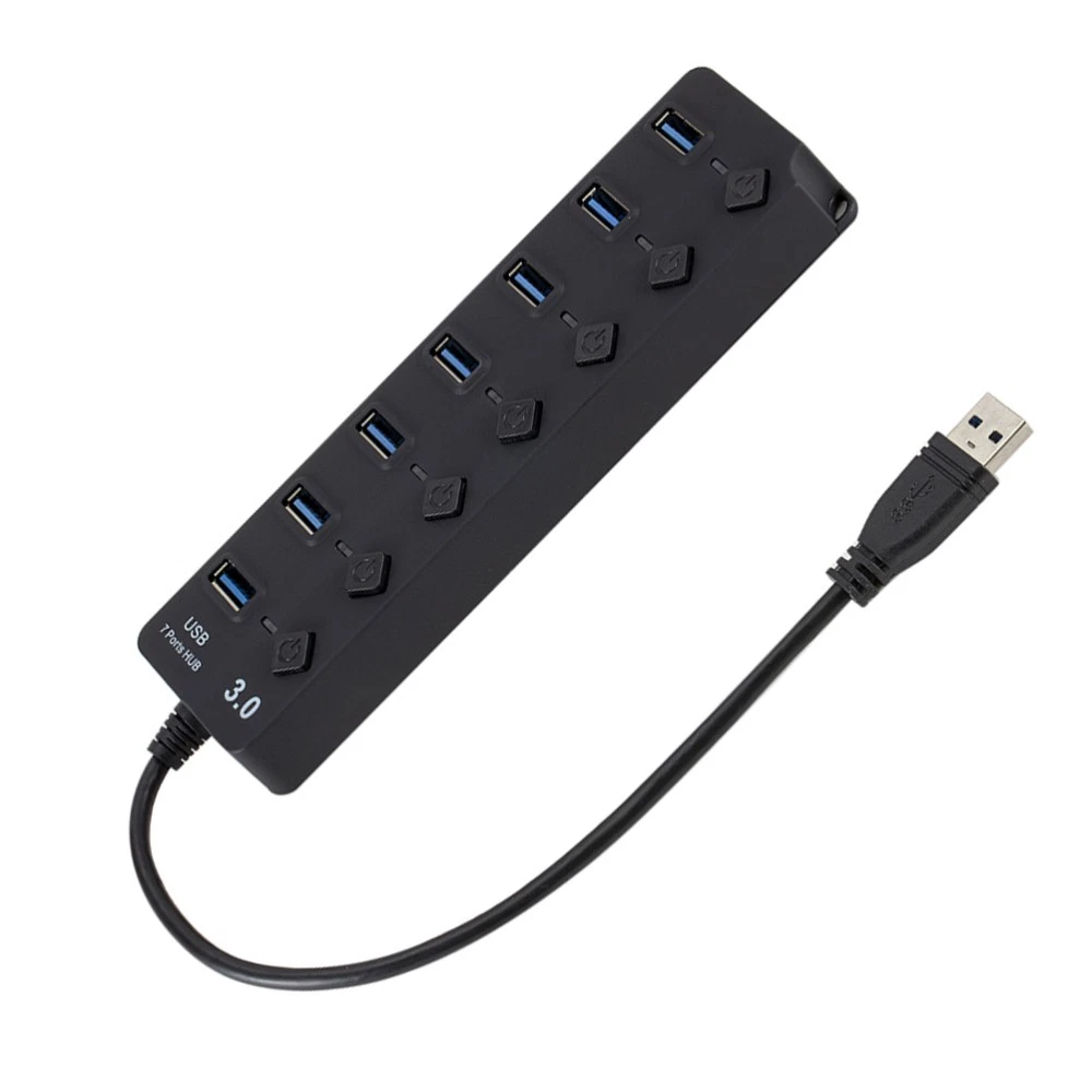 7-Port USB Hub with High-Speed Data Transfer & Multi-Device Connectivity