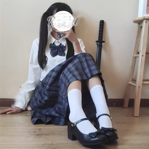 Japanese School JK Uniform Shoes Mori Girls Mid Heels Mary Janes Cosplay Shoes - Picture 2 of 7