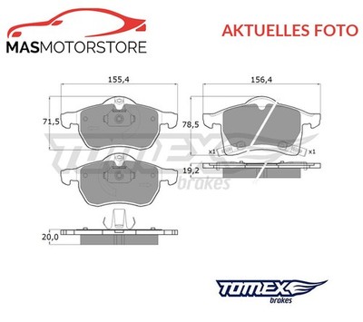 SATZ BREMSBELÄGE BREMSKLÖTZE VORNE TOMEX BRAKES TX 12-22 P NEU OE QUALITÄT