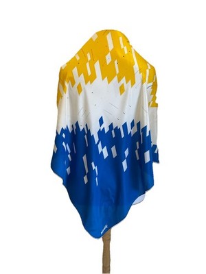 JACO Skärms Amsterdam ANWB 100% Silk Scarf Blue Yellow White Geometric Vintag#A4