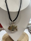 Vtg Whitney Kelly Fish Pendant With Semi Precious Gemstone Silk Necklace — photo 5