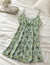Vintage 90s Victoria's Secret Chemise Babydoll Mod Retro Flower Power Lingerie