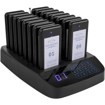 Uimoso Gäste-Pager-System für Restaurants mit 16 Pagern und Touchscreen-Display