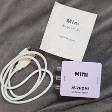 AV2HDMI Mini RCA Female to HDMI 1080P Up Scaler Powered USB Cable 3ft White