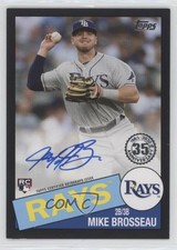 2020 Update 1985 Topps Baseball Black 65/199 Michael Brosseau Mike Auto 2x4