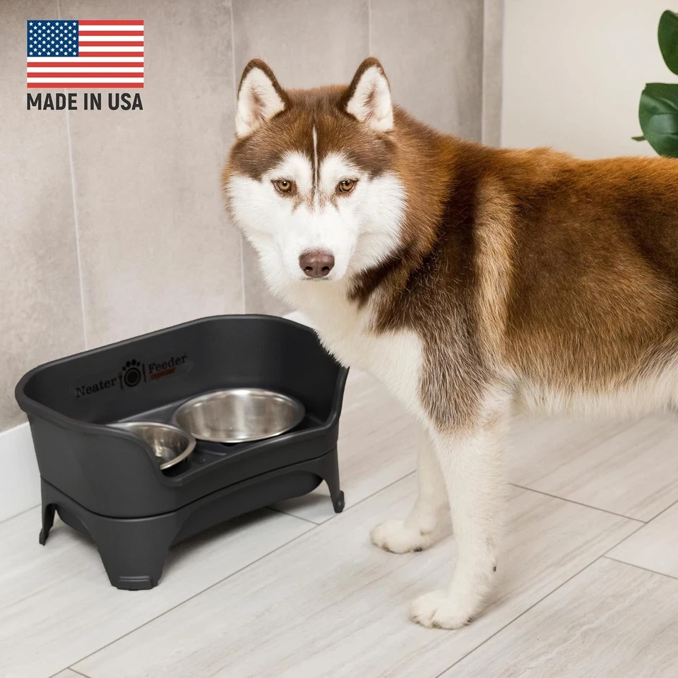 Cuencos elevados a prueba de derrames para perros con función de alimentación lenta, tamaño mediano/grande - negros Foto 4 de 4