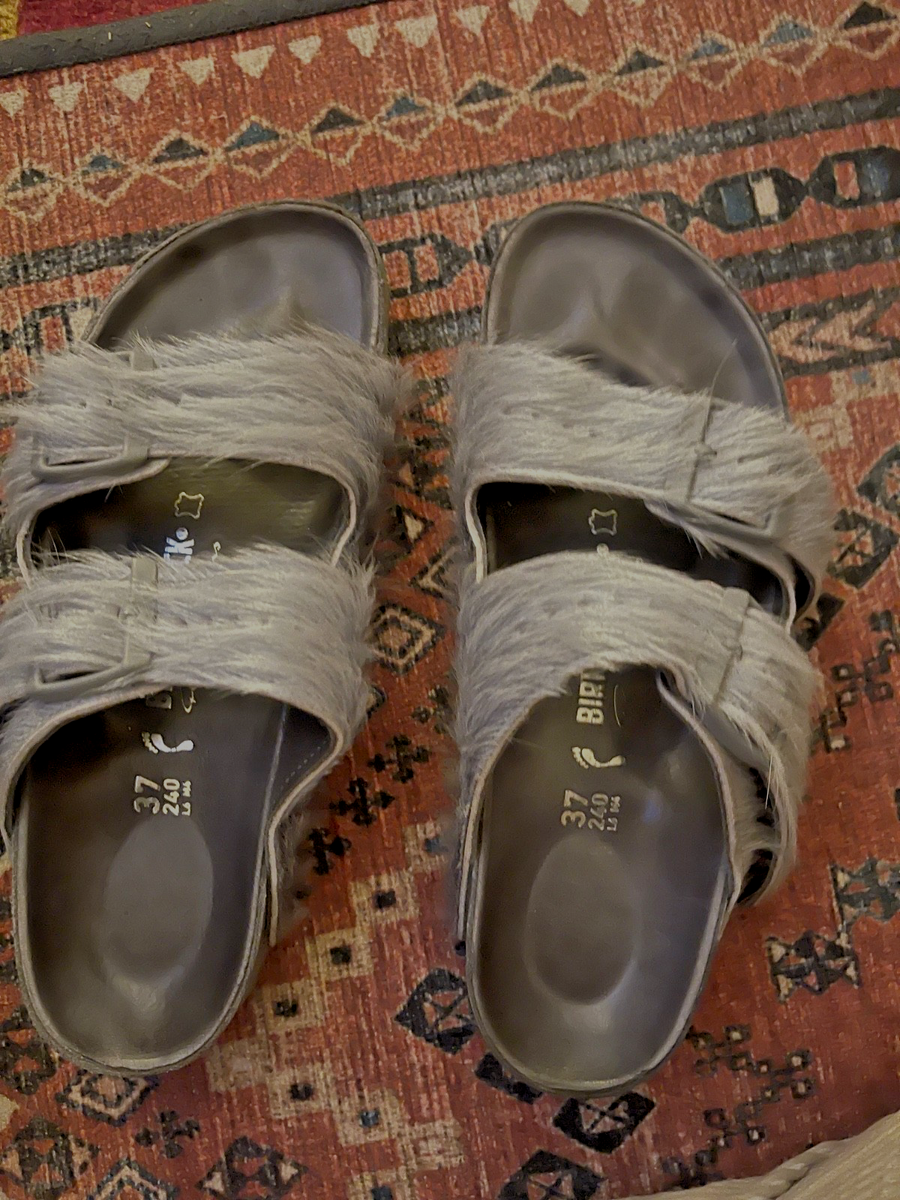 Rick Owens Birkenstocks Pony Hair Fur Arizona Sandals Size 37 | eBay