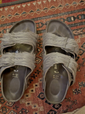 Rick Owens Birkenstocks Pony Hair Fur Arizona Sandals Size 37