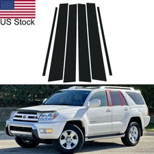 For Toyota 4Runner 03-09 6PCS Glossy Piano Black Pillar Posts Door Cover Trim 