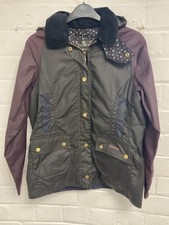 Image of Barbour Girls Beadell Wax Jacket Size L Age 10-11 Years