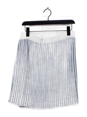 La DoubleJ Damen Minirock W 27 in blau gestreift Baumwolle mit Nylon kurz Mini