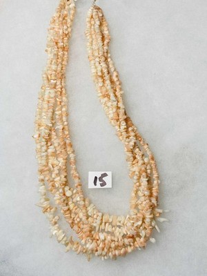 Natural Graduating Japanese White/Pink Coral Dramatic Chip Beads 20'' Strand 15
