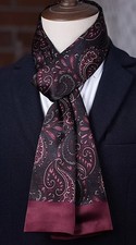 100 Silk men women Scarf neckerchief Wrap paisley wine red dark black MY175-22