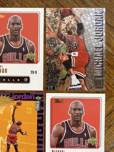 (4) MICHAEL JORDAN CARDS w/1996-97 FLEER METAL #11, 1998-99 RETRO #1 & GOLD READ - Picture 6 of 13