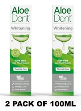 Aloe dent Aloe Vera Fluoride Free Original Triple Action Toothpaste - 100ml X 2 51.25 per litre