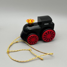 BRIO 30304 Wooden Pull Along Engine Toy Train Black Red Yellow Toddler Retro #12