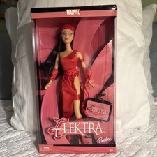2005 MATTEL MARVEL ELEKTRA BARBIE  WITH LUNCHBOX KEYCHAIN New In Box!
