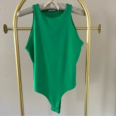 Reoria Green Sleeveless Bodysuit Tank Top  - Size XL - NWOT