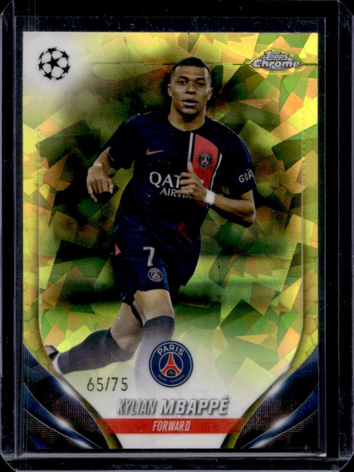 Kylian Mbappe 2023 Topps Chrome UEFA Club Competitions Sapphire