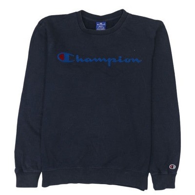 Champion Herren Sweatshirt dunkelblau klein Rundhalsausschnitt Baumwolle