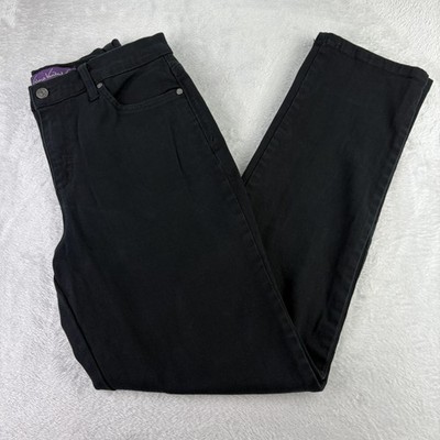 GLORIA VANDERBILT Amanda Black Jeans Womens 8 Lightweight Denim Stretch Slimming