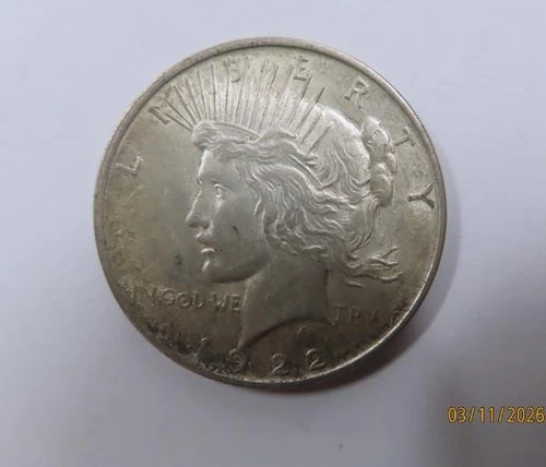USA United States Large Silver Peace Dollar 1922 S San Francisco VERY SCARCE