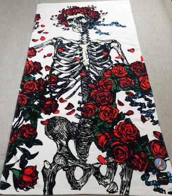 Grateful Dead Bertha Beach Towel White Slowtide 34'' x 60'' 100% Cotton
