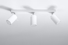 Image of Ceiling Lamp RING 3 White Rotating Tube Modern Loft Design GU10