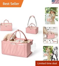 Diaper Caddy Organizer Portable Storage Basket with Shoulder Strap Stroll...