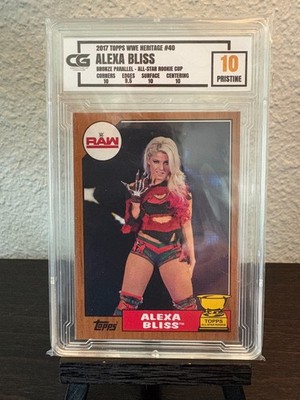 2017 Topps WWE Heritage Alexa Bliss All Star Rookie Cup Bronze #40 CG 10