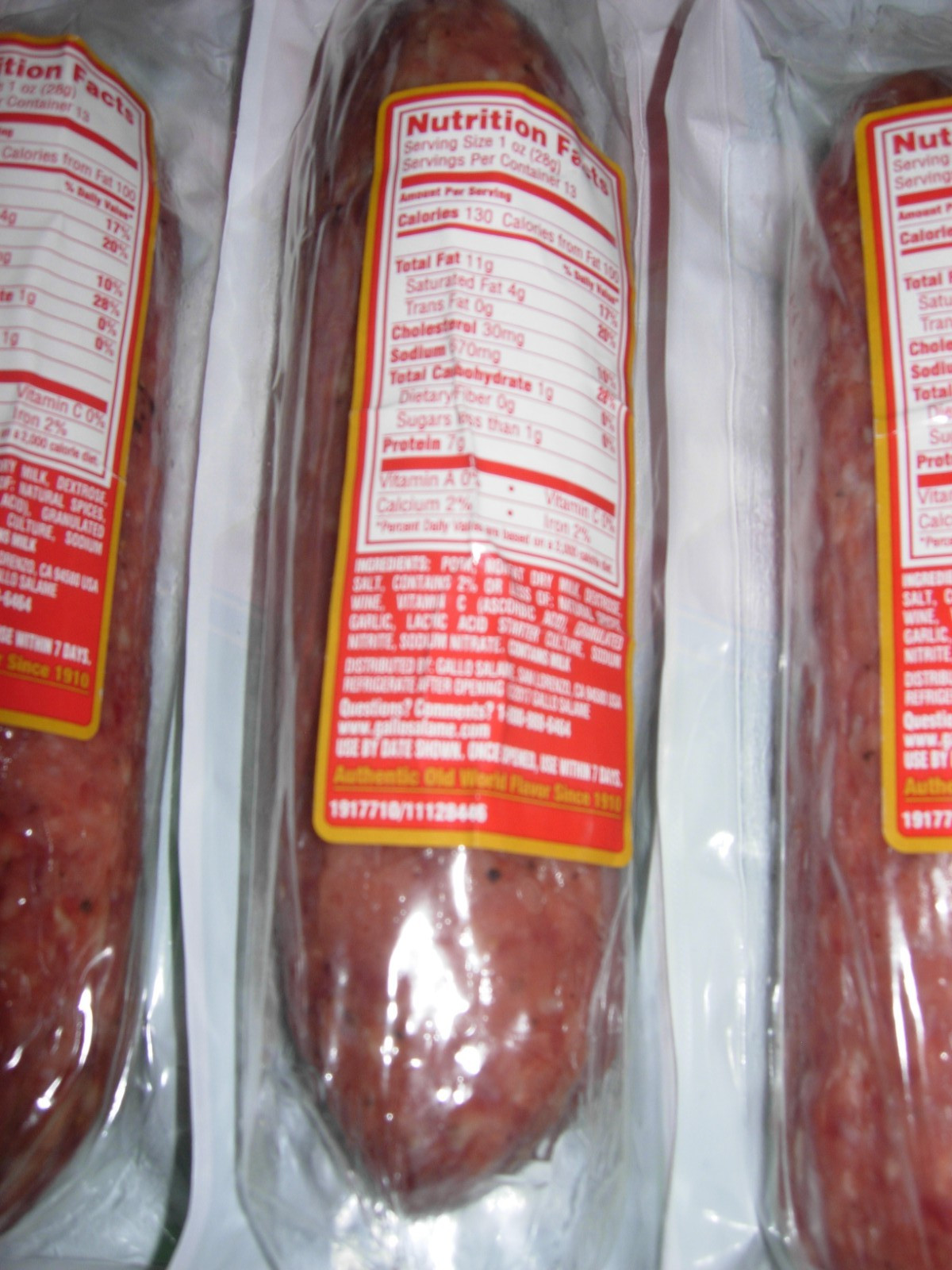 3- PACK GALLO ITALIAN SALAMI DRY SALAME "Family Size" 13 Oz Each Fast & Fresh
