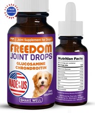 Dog Joint Drops 30 ml Liquid Supplement Hyaluronic Acid MSM Glucosamine Freedom