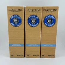 3 Pack L'Occitane Hand Cream 5.1 Oz 150 mL Full Size NIB 20% Shea Butter