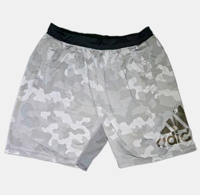 Adidas Climalite Men's Gray Camouflage Athletic Training Gym Shorts Pockets - Image 1 of 4