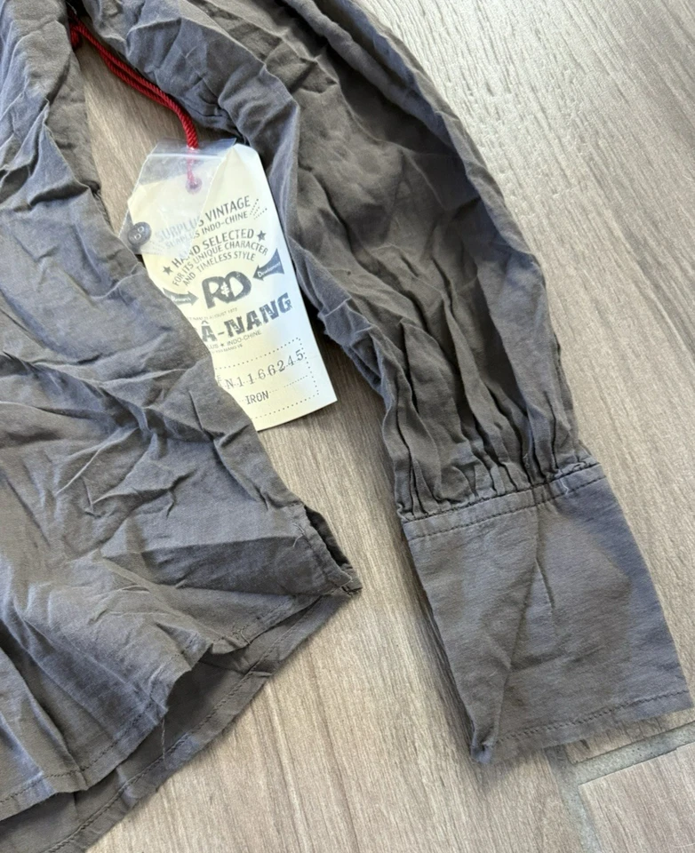 Blusa Da Nang Marrón Pullover Túnica Cuentas Manga Larga Transparente 100% Algodón Talla XS Foto 2 de 4