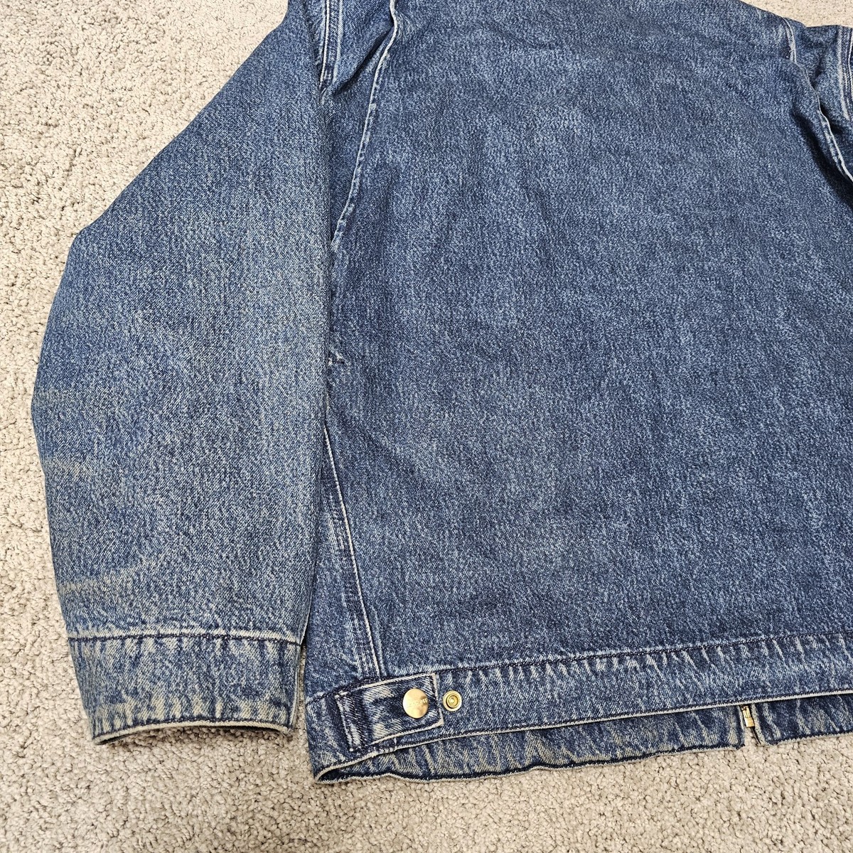 Carhartt WIP IO31391 Rider Men's Blue Denim Jacket Plaid Lined