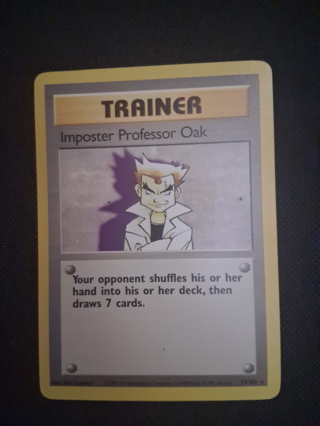 Imposter Professor Oak 73/102 Base Set Rare Trainer - WOTC Pokemon Card