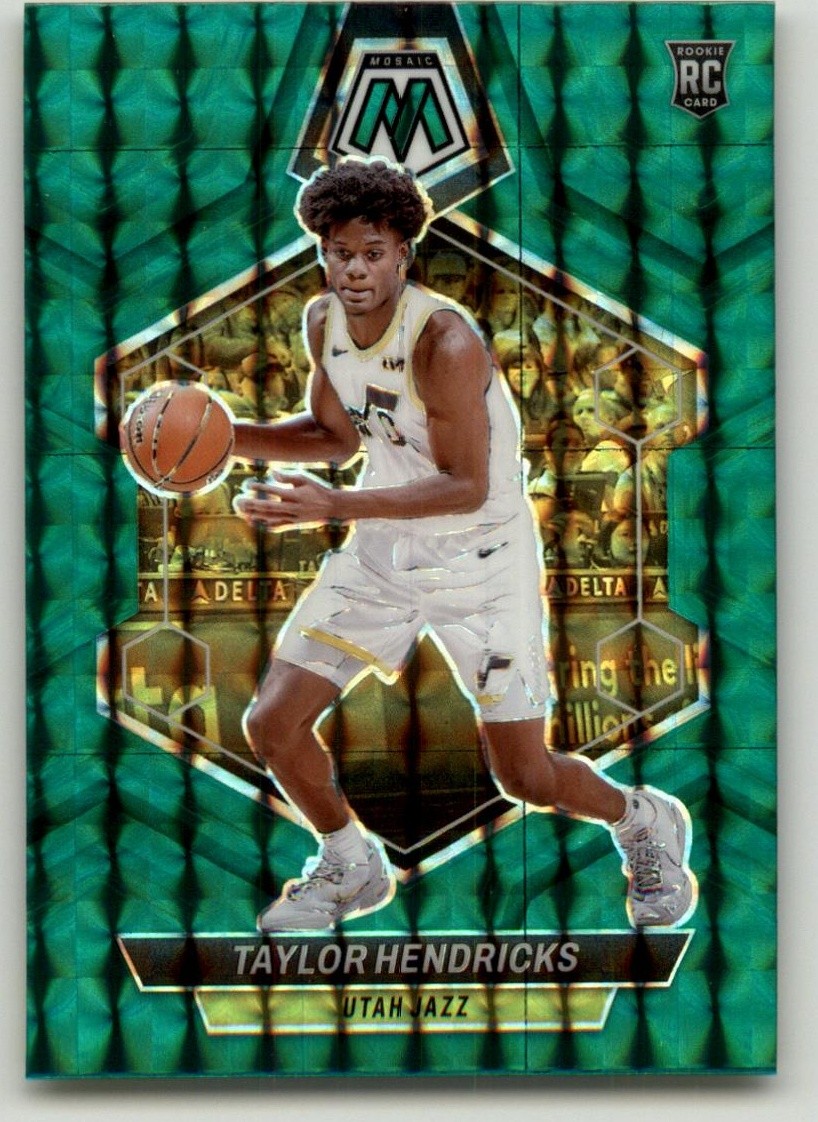 2023-24 Panini Mosaic Taylor Hendricks Green Rookie #221 RC Utah Jazz
